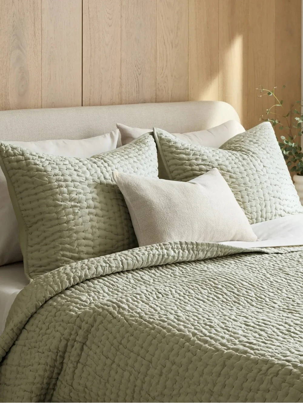 Quince European Linen Cotton Stitch Quilt SET SHAMS INC. NWT Queen